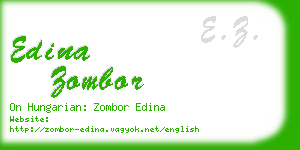 edina zombor business card